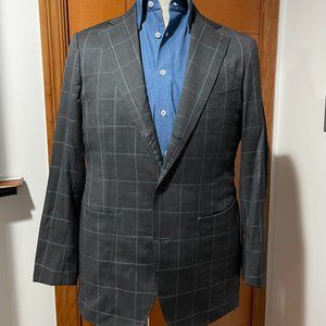 Suitsupply MTM Grey Windowpane Suit (38R Shoulder, 42S Fit)